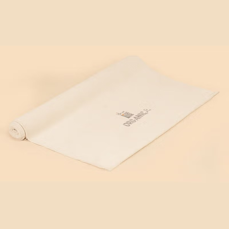 Handwoven organic cotton rug yoga mat. Undyed. Eco-friendly. Washable. GOTS certified - Image 5