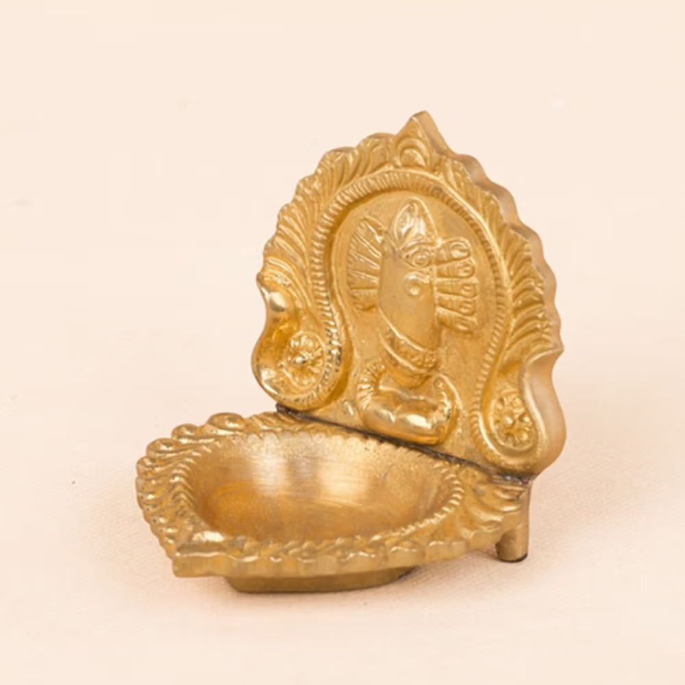 Linga Bhairavi Lamp. Brass lamp. Strong and sturdy oil lamp - Image 2