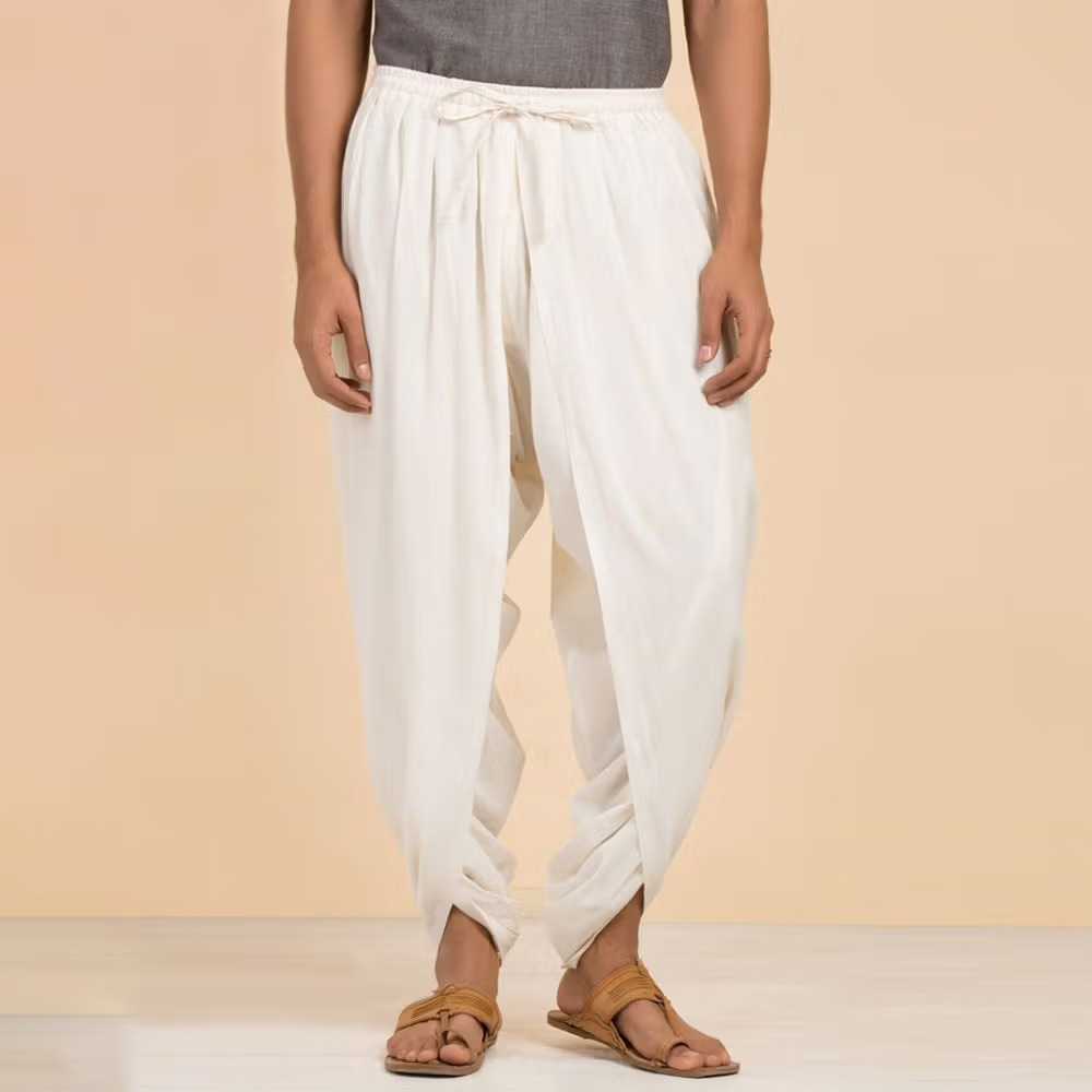 Solid Off White Dhoti