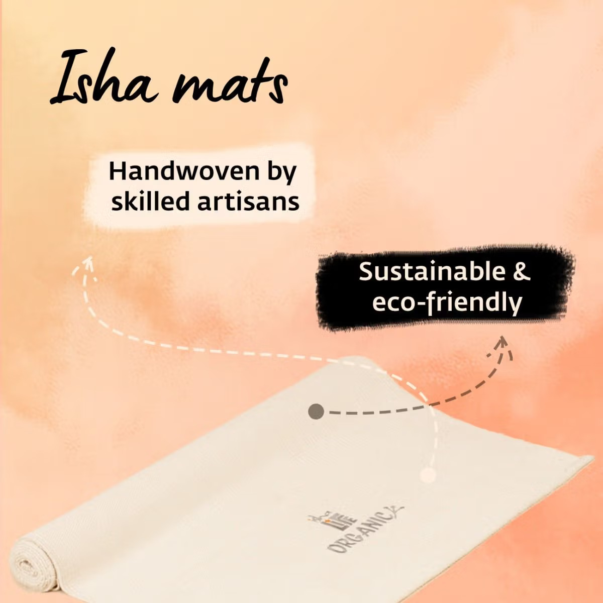 Handwoven organic cotton rug yoga mat. Undyed. Eco-friendly. Washable. GOTS certified - Image 9