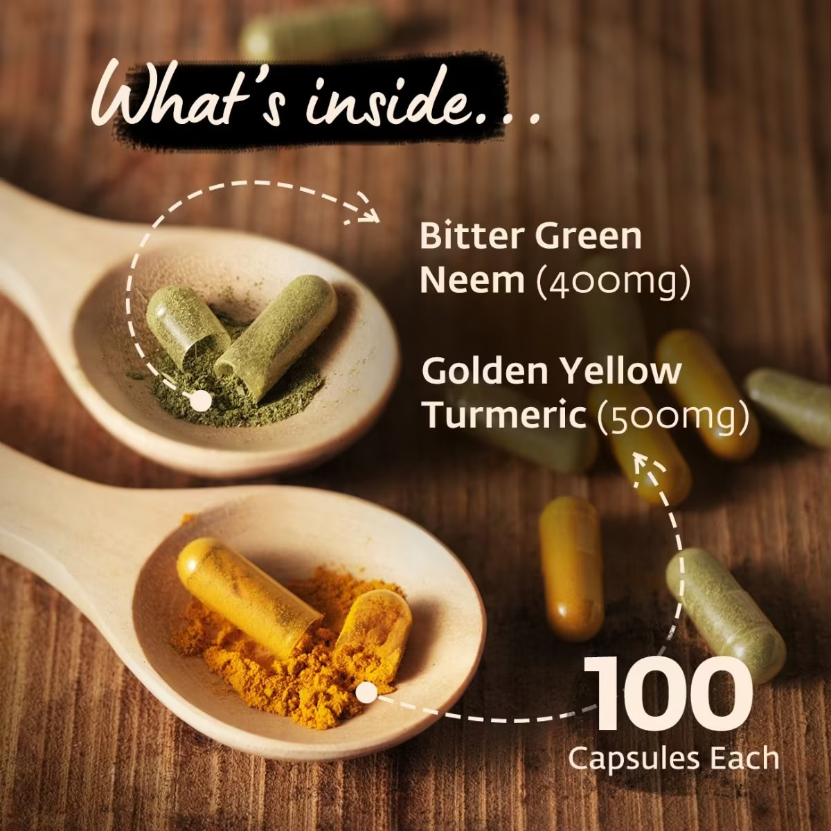Neem and Turmeric powder in veg capsules. Combo pack. 100 capsules each. For daily detox. - Image 7