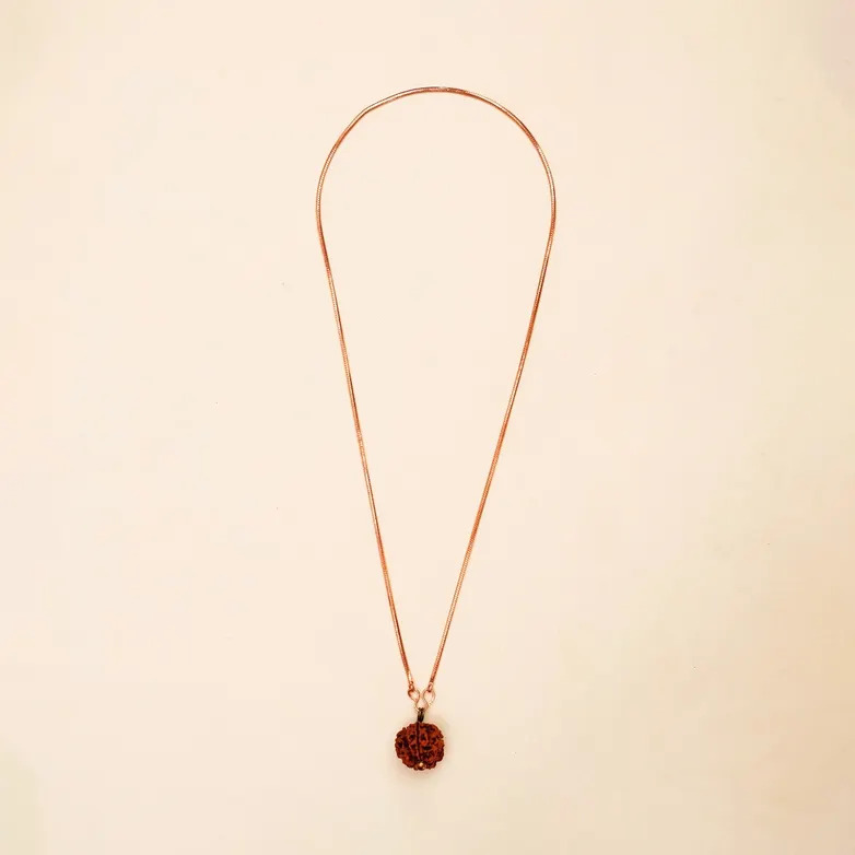Adiyogi Rudraksha with long copper chain (Panchamukhi) - Image 3