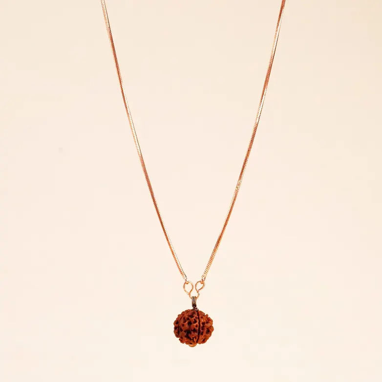 Adiyogi Rudraksha with long copper chain (Panchamukhi) - Image 4